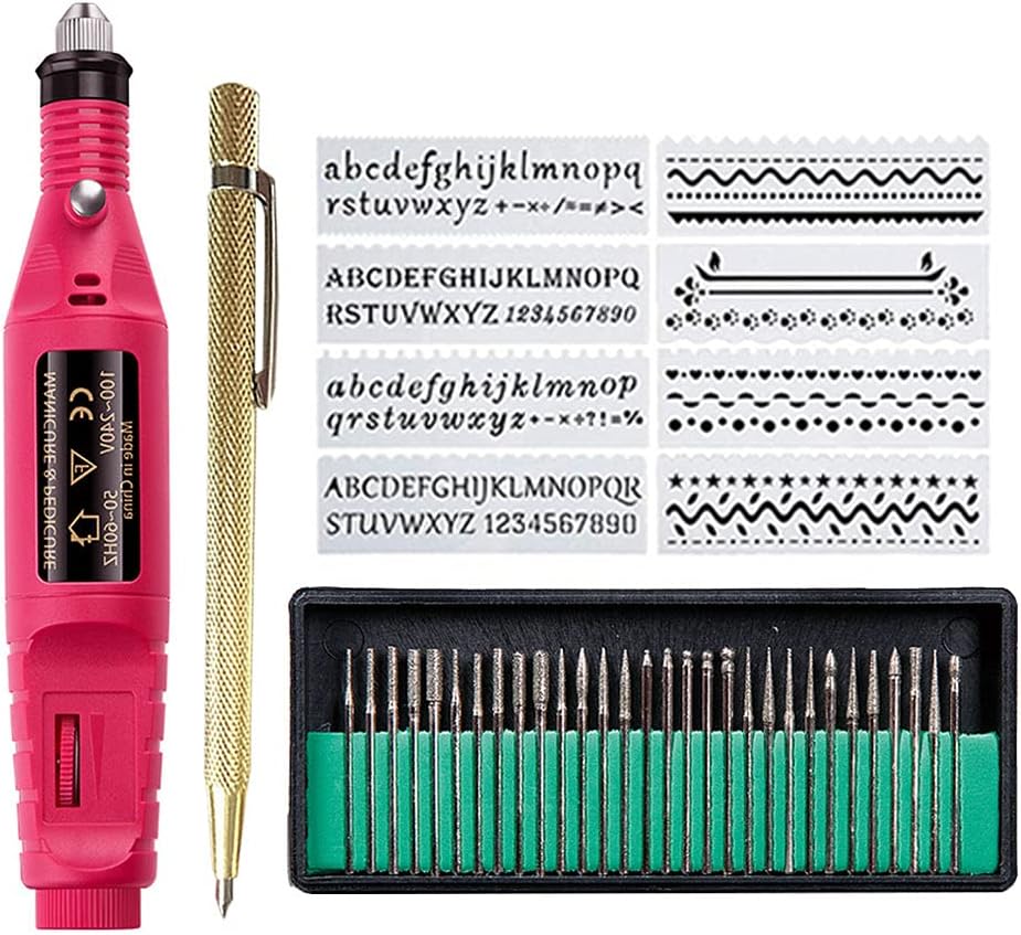 Afantti Electric Engraver Mini Engraving Pen Tool Kit for Metal Glass