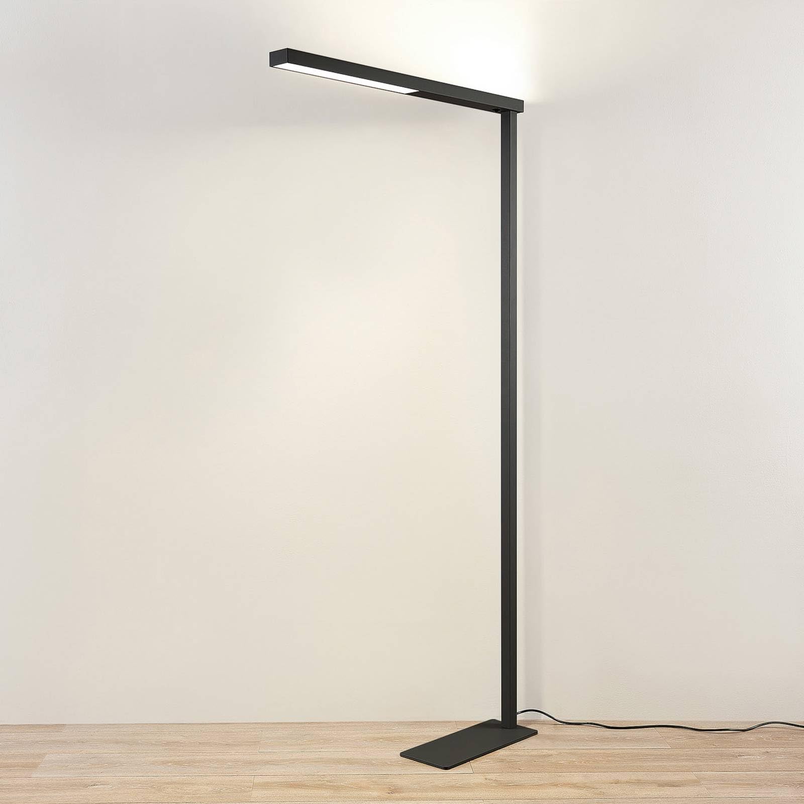 Arcchio LED Büro Stehlampe silber, Bürolampe Uplight und Downlight Deckenfluter 4498lm 4000K Standleuchte Office Büro-Stehleuchte