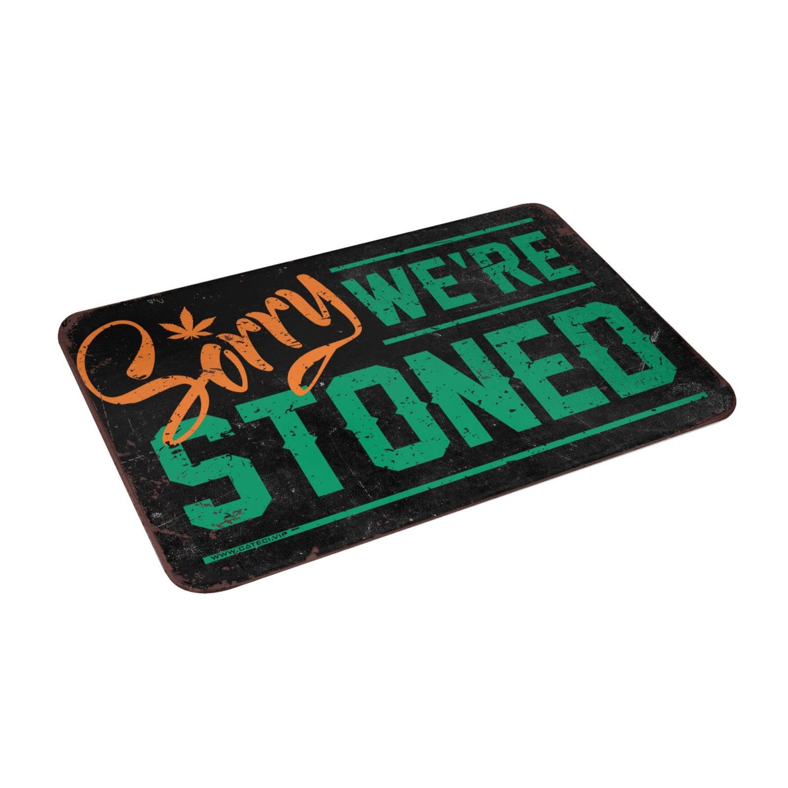 Zerbino per dormitorio con scritta "Sorry We're Stoned", zerbino autunnale per interni (65 x 90 cm)