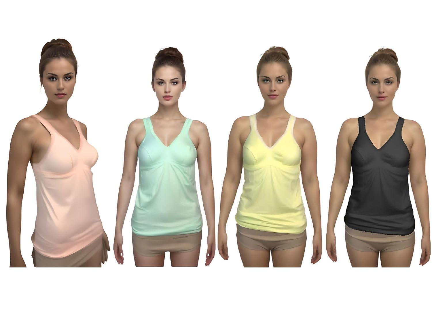 Women/Girls Cotton Non-Padded Bra Camisole (Pack of 4) Multicolor-image-32