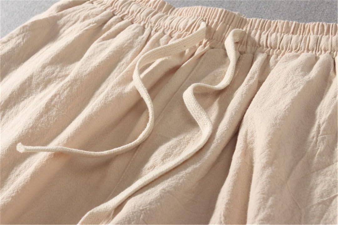 Pantalones De Lino para Hombre Pantalones De Lino De Verano De Talla Grande Pantalones Casuales De Talla Grande
