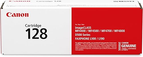 Canon Cartucho de tóner negro 128 original compatible con MF4450, MF4770n, MF4570 Series, MF4800 Series, D530, D550, L100, L190