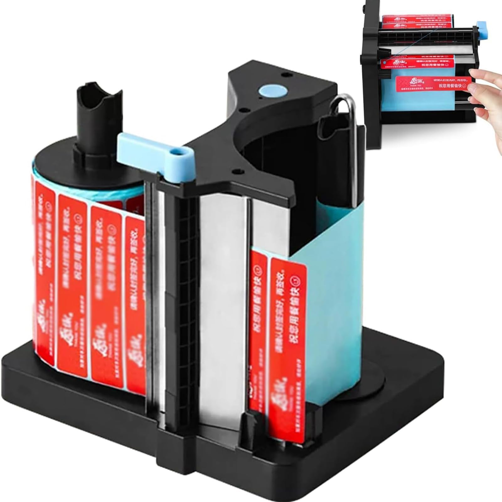 LTzygmion Automatic Label Dispenser, Portable Label Peeling Machine with Dual Sensor, 3 Adjustable Speeds, 20-130mm Adjustable Width and Height, for Supermarket, Logistics, Production Plants