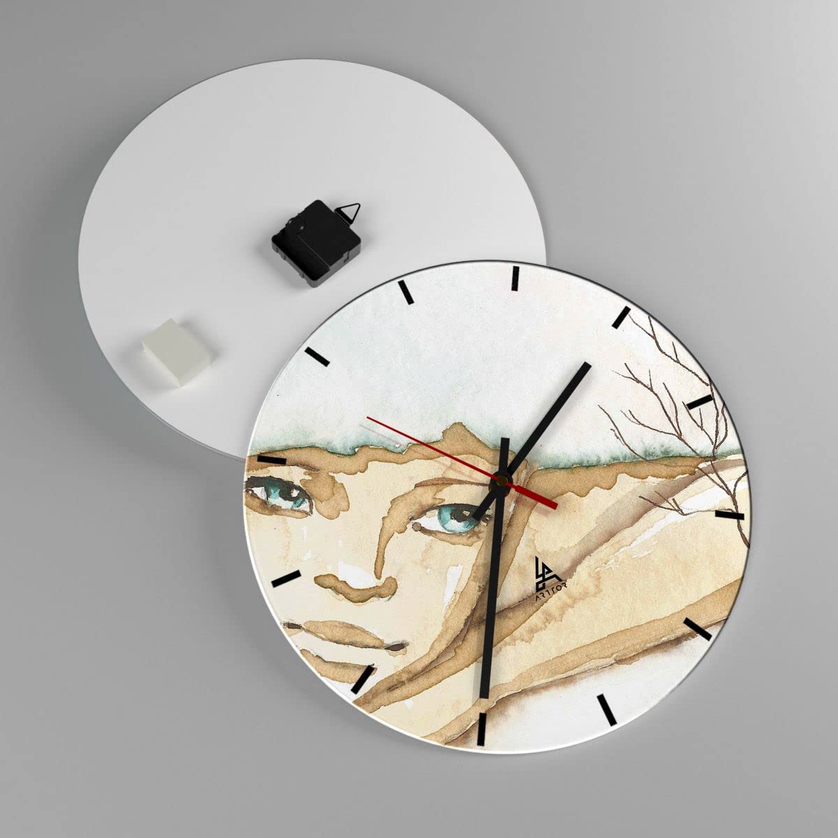Orologio Da Parete In Vetro 40x40 Cm – Donna Labbra Cappello, Silenzioso, Moderno, Per Soggiorno E Cucina - 4