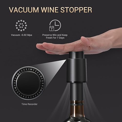Miniatura 4 de Abridor eléctrico de botellas de vino, sacacorchos eléctrico automático, funciona con pilas, con cortador de papel de aluminio, vertedor de vino y