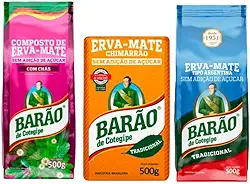 Barão de Cotegipe, Kit 3 Erva Mate Tradicional Argentina Composta 4 chás 500g