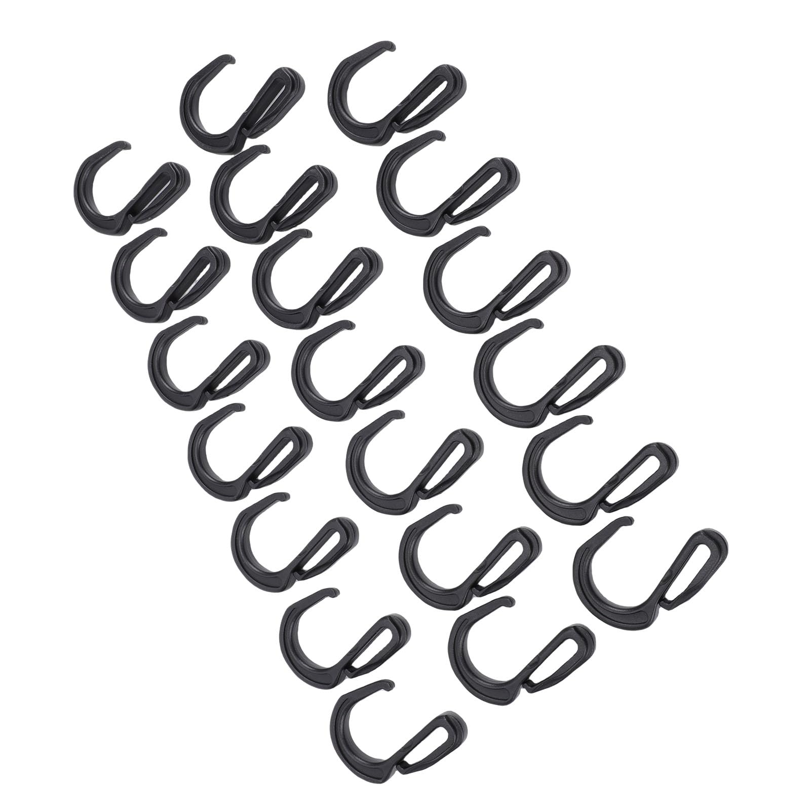 Generic 20 Stück Haltbarer, Elastischer Gummi-Bungee aus Kunststoff, Passend für Kordelhaken Zur Gewährleistung des Ladungsschutzes, Universell für Kofferraum- und LKW-Netze, 20 X S-Haken