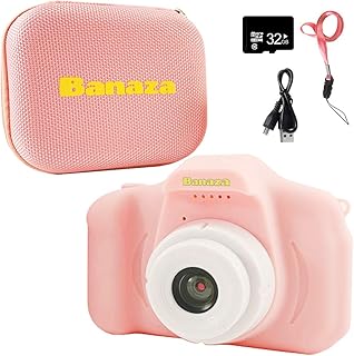 Banaza Kids Camera with Case â€“ Camera for Kids with 32GB SD Card and Case Included | Kids Digital Camera | Best Birthday Gift for 3-6 Year Old | Toddler Video Recorder with 1080P HD 2 Inch LCD (Pink)