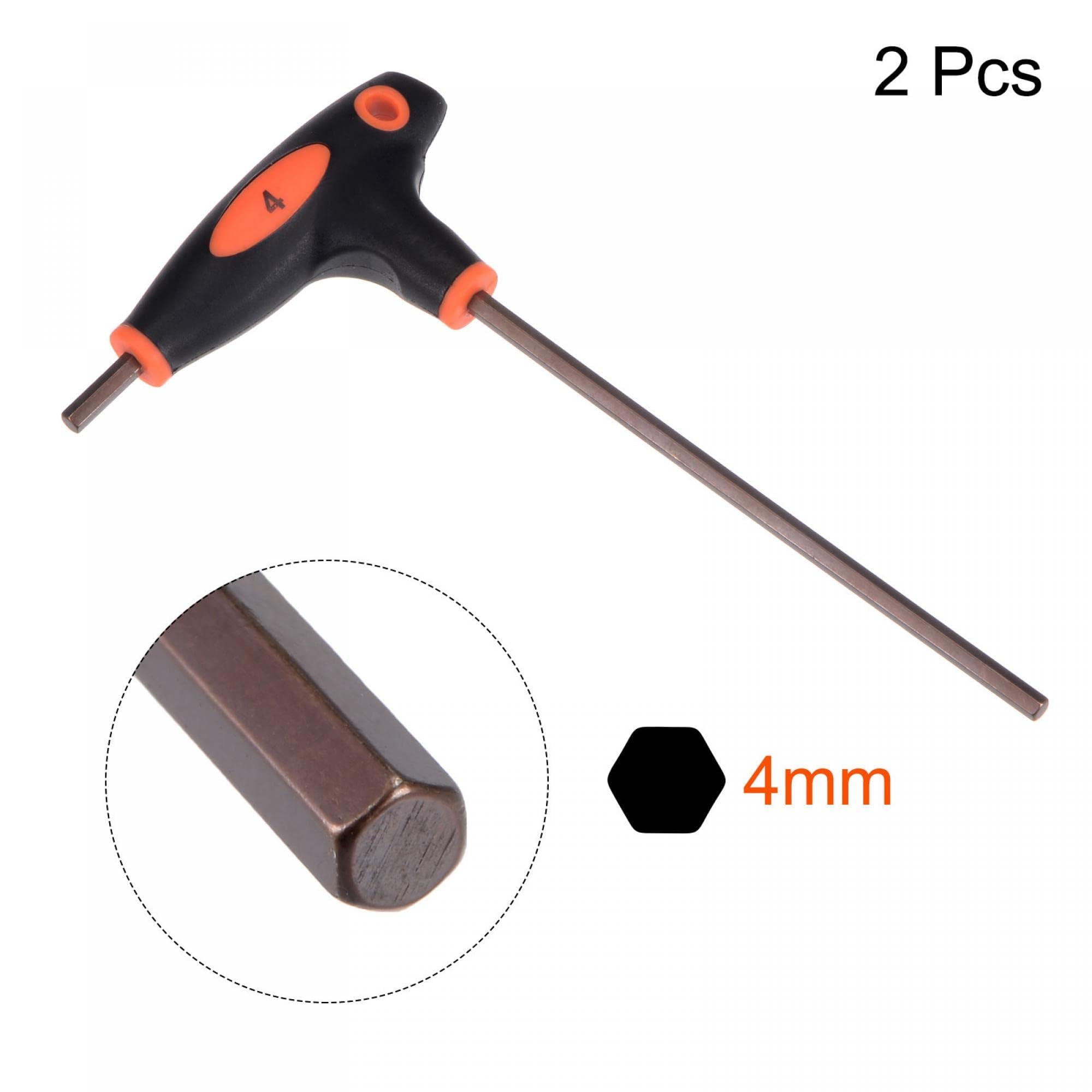 TOP-VIGOR 2Pcs 4mm Hex Key T-Handle, T Bar Dual End Wrench Spanner Allen Key for Home Repair and Mechanical Maintenance Metric S2 Steel - Image 3