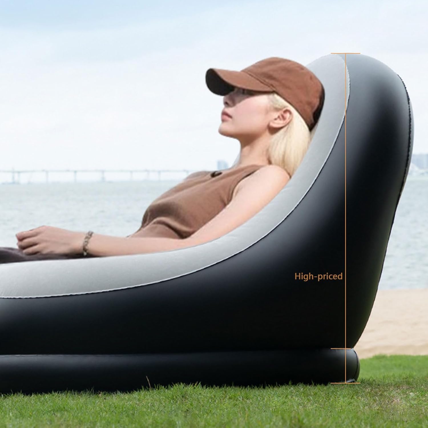 Ergonomic Air Filled Reception Chair Highlighting Soft Fabric Protect and Integrated Fan Rapid Arrange Excellent for Indoor Lounging Outdoor Tasks Comfortable Plan Garden Sofa