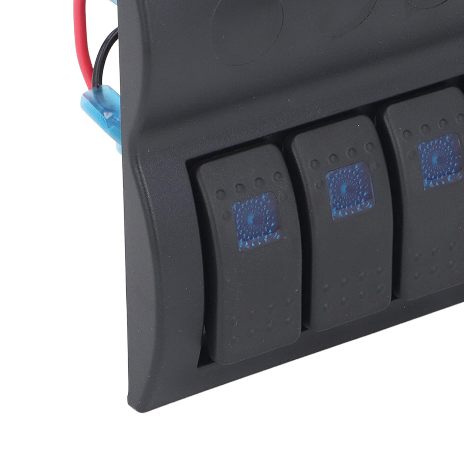 Pannello Interruttori Elettrici 6 Gang Precablato Impermeabile Interruttore a Bilanciere per Barche Marine Pannello Interruttori ON/OFF Luce LED Blu per Barca RV DC12V 24V