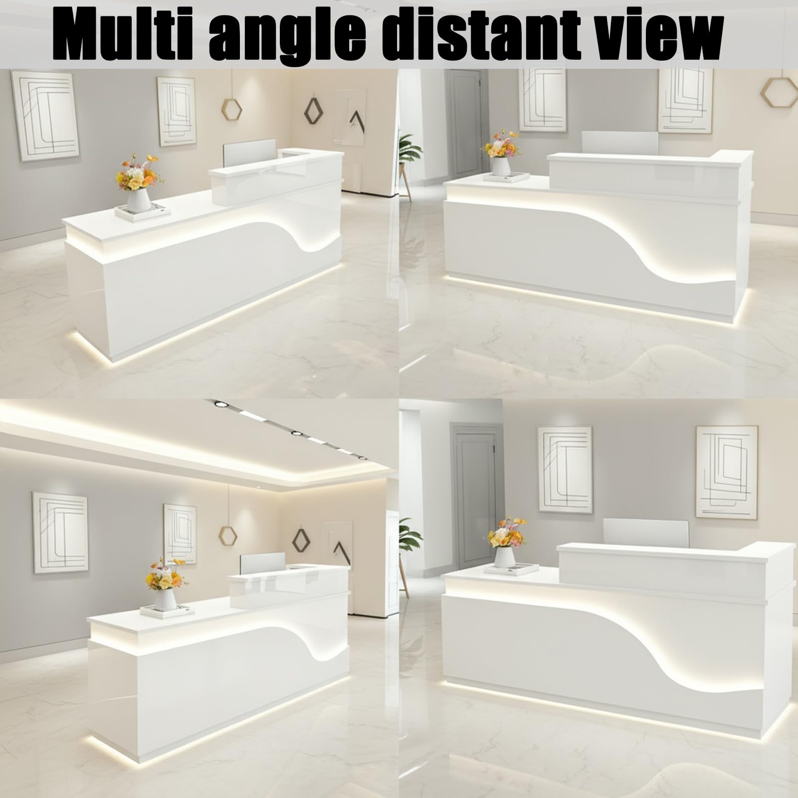 Bancone reception legno cassetti ripiani，bianco x ufficio salone，Sinistra | Per Ufficio, Per Salone