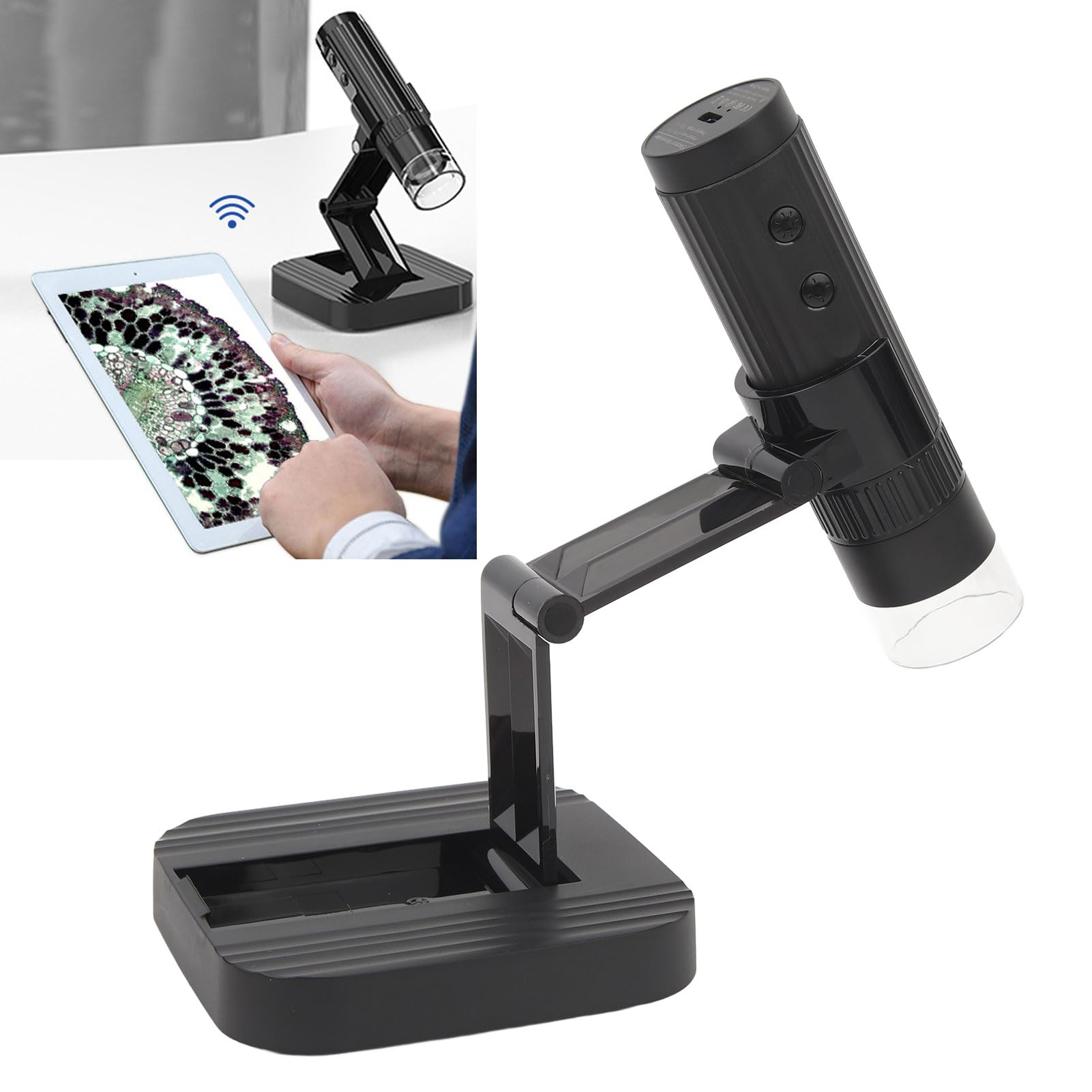 Denash Microscopio Wireless 1080p 1000X Camera Wi -Fi Portatile con 8 Luci a LED Registra Foto Nell'applicazione a Fini Educativi Materiale ABS.