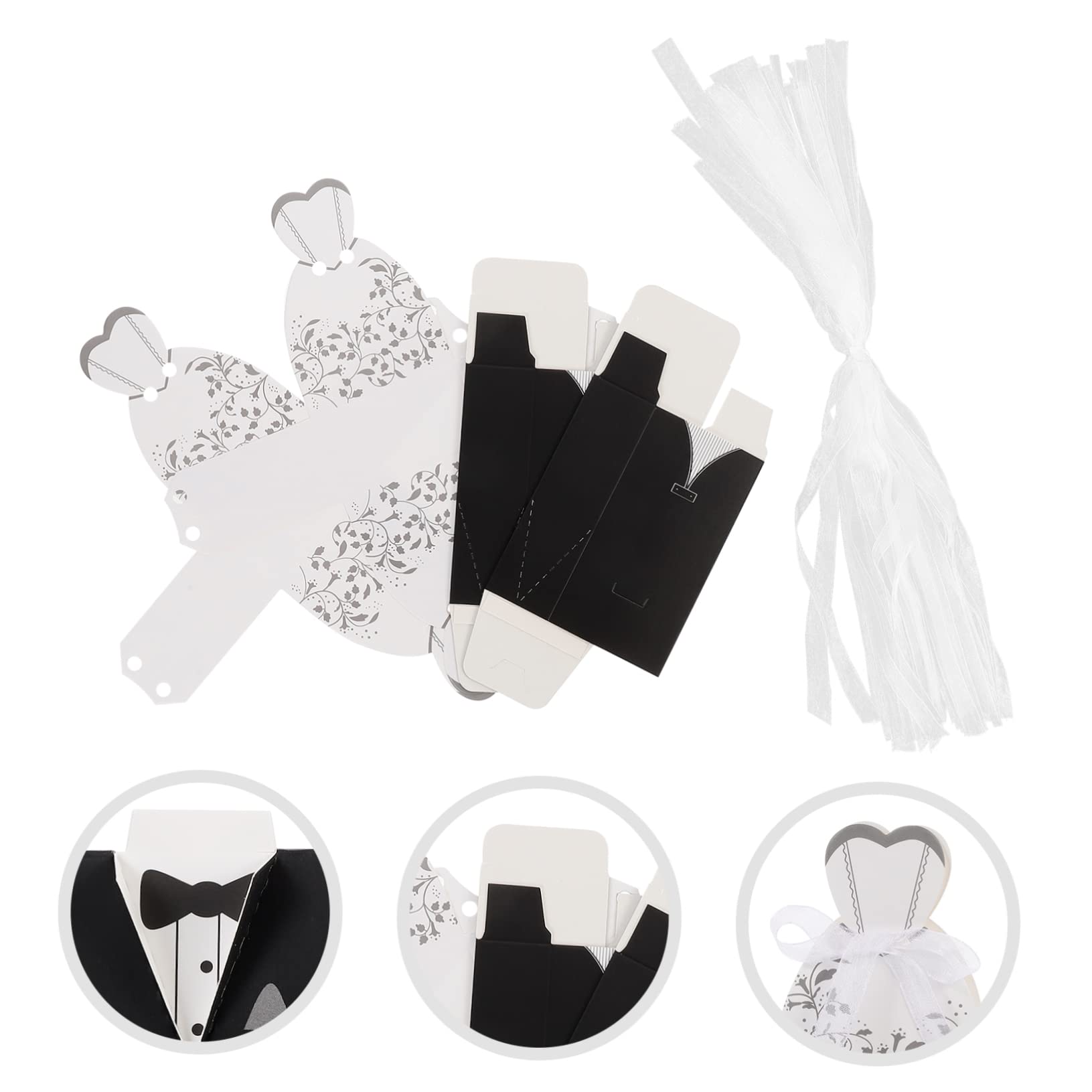 100pezzi Scatole Decorativi Per Matrimonio Di Scatole Per Dolci Eleganti Contenitori Per Regali e Confetti Facili Da Assemblare e Sicuri Da Usare Per Cerimonie e Festività