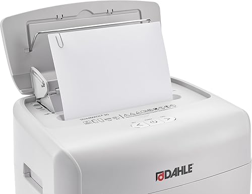 Vista 9 de Dahle ShredMATIC SM 90 Trituradora de papel de alimentación automática, corte cruzado, bandeja de alimentación de 90 hojas, ingeniería alemana
