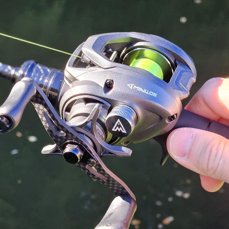 Resolute Ultraleicht baitcast Rolle,BFS Baitcaster Rolle für Forelle & Barsch, Carbon Kurbel, 9+1 Edelstahlkugellager Kugellager, Magnetbremse, 4kg Bremskraft Angelrolle