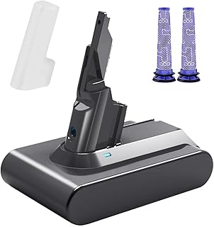 Powilling Battery Replacement for Dyson V7, 21.6V 6000mAh Battery Compatible with Dyson SV11 V7 Motorhead/Animal/Extra/Mattress/Absolute/Trigger, 2 Filters Included