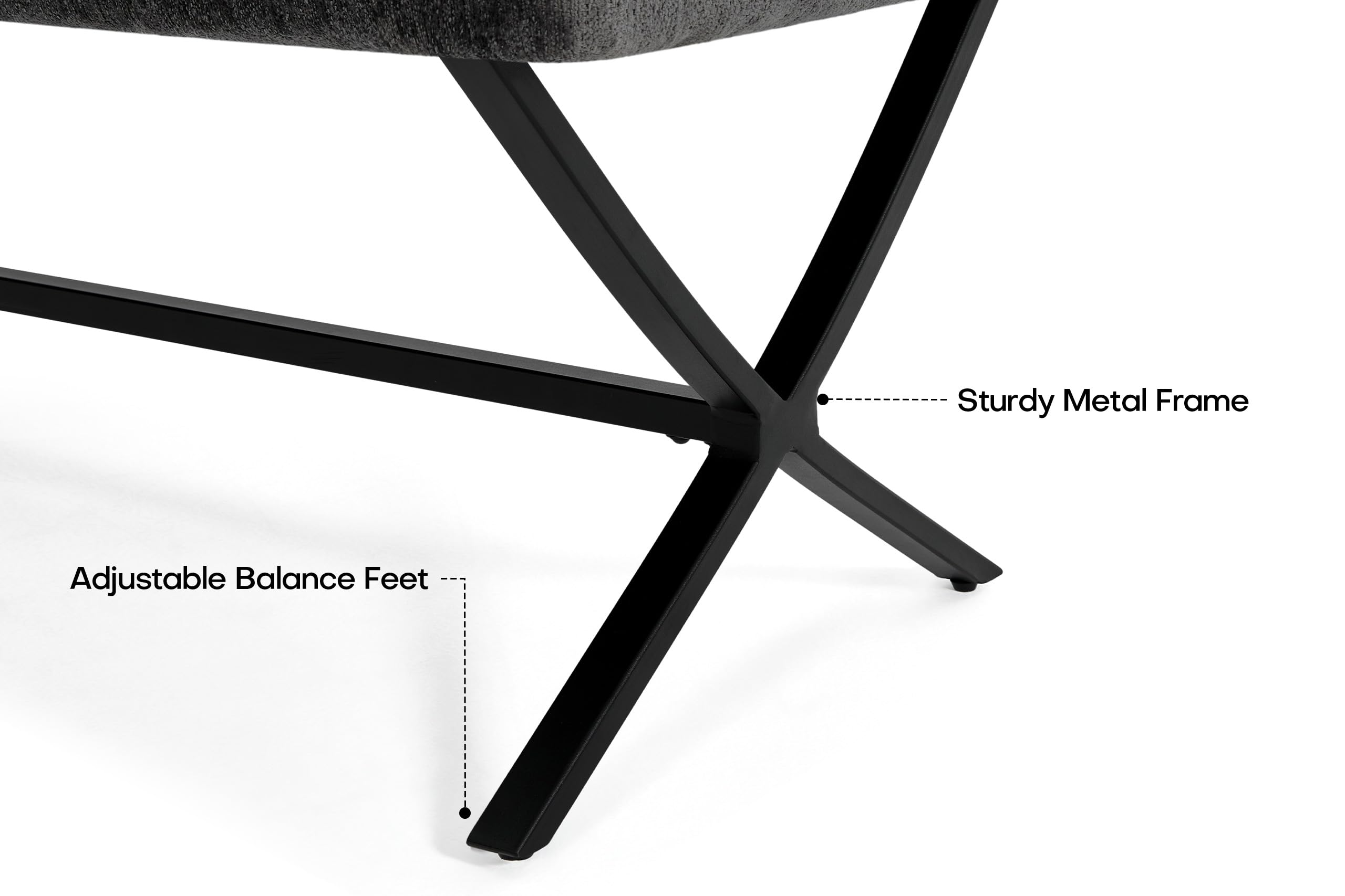 Bekrvio Banc de salle à manger en velours - 140 cm - Style industriel moderne - Avec pieds en métal solides - Banc rembourré de 11 cm d'épaisseur - Pour table à manger, cuisine, couloir