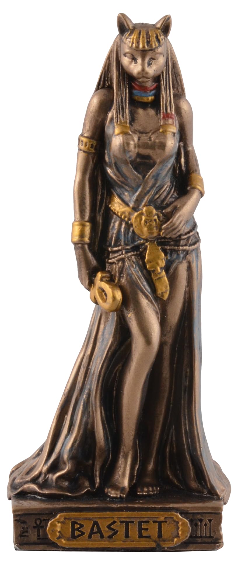 Egyptian Goddess Bastet, Miniature, Bronze/Coloured by Veronese