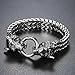 OIDEA Hombre edelsathl Bicicleta Cadena Cabeza de Lobo Pulsera Plata, 12 mm...