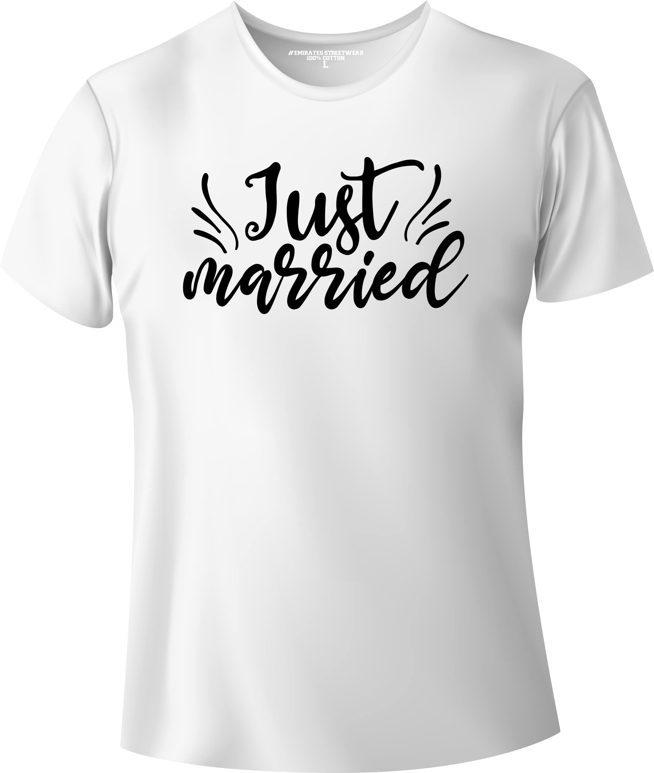 GENERICJust Married Bridal Party Bachelorette Party Bridesmaid T-Shirt for Men or Women 100% Cotton - D-120