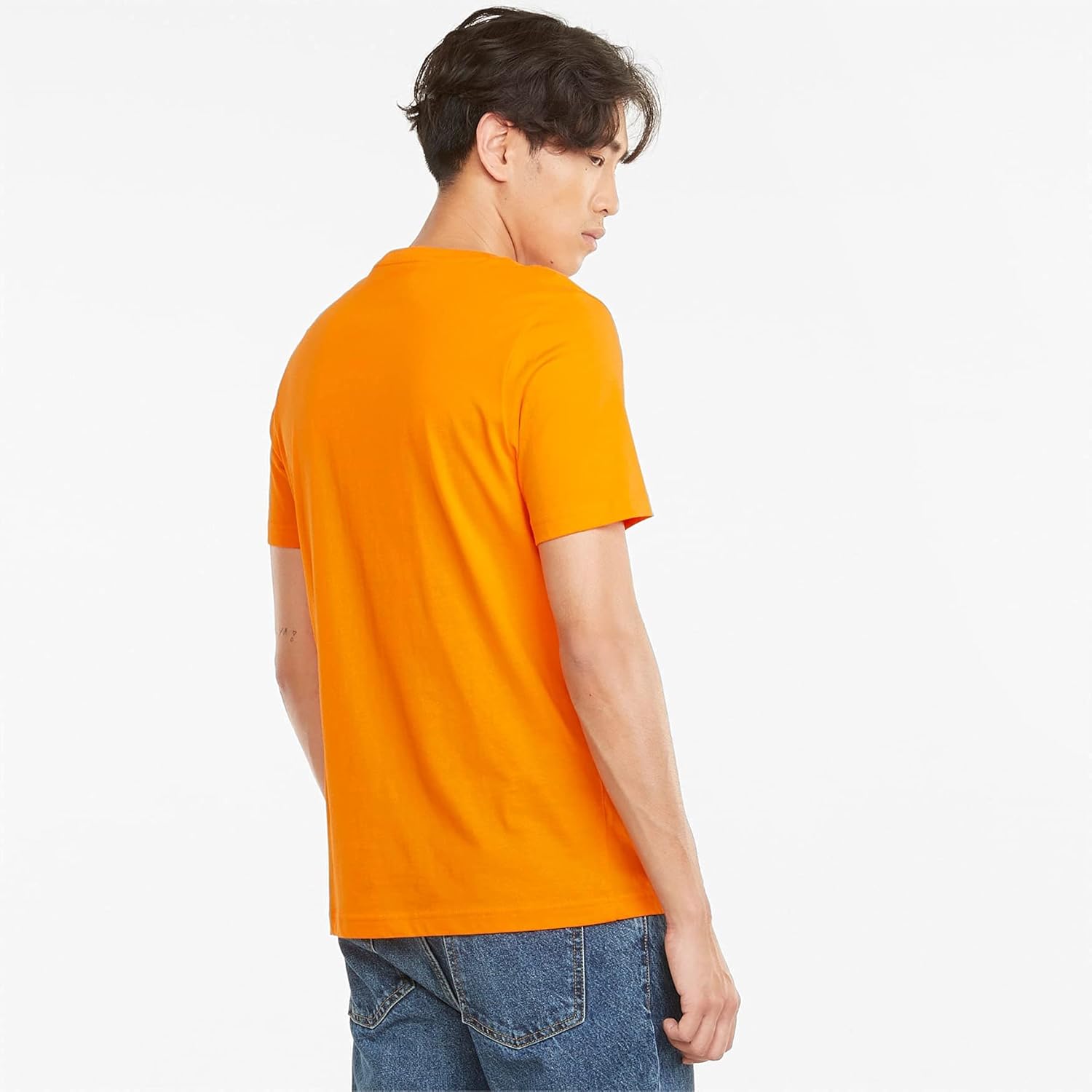 PUMA Men's Standard BMW MMS Essentials Logo Tee, Vibrant Orange, XX-Large