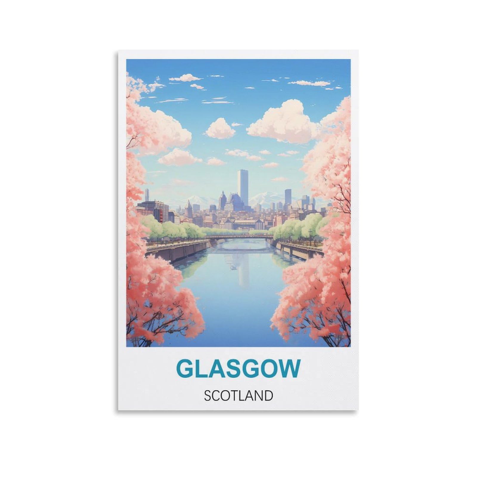 Vintage Metal Tin Signs Glasgow Scotland Garden & Kitchen Poster, Inspirational Sign Home Wall Art Decor for Home Kitchen Bar Club Decoration 30x40cm
