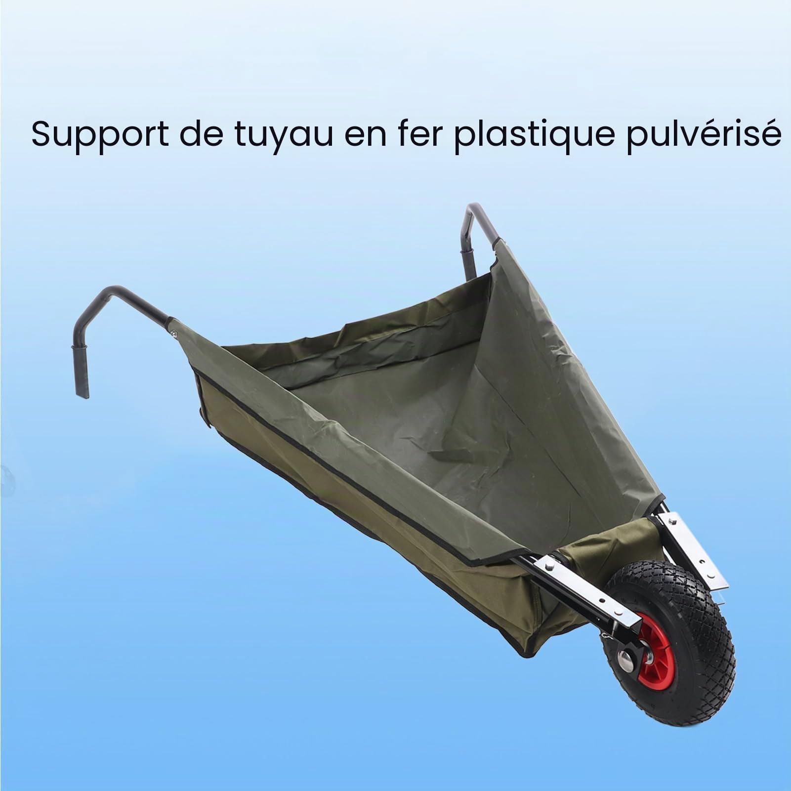 Brouette de Jardin Pliable, Monocycle de 10 Pouces de Diamètre de Roue pour Les Herbes et Les Mauvaises Herbes, Gros Pneus Pneumatiques, Chariot de Cour Pliable avec Une Capacité de 88 LB,