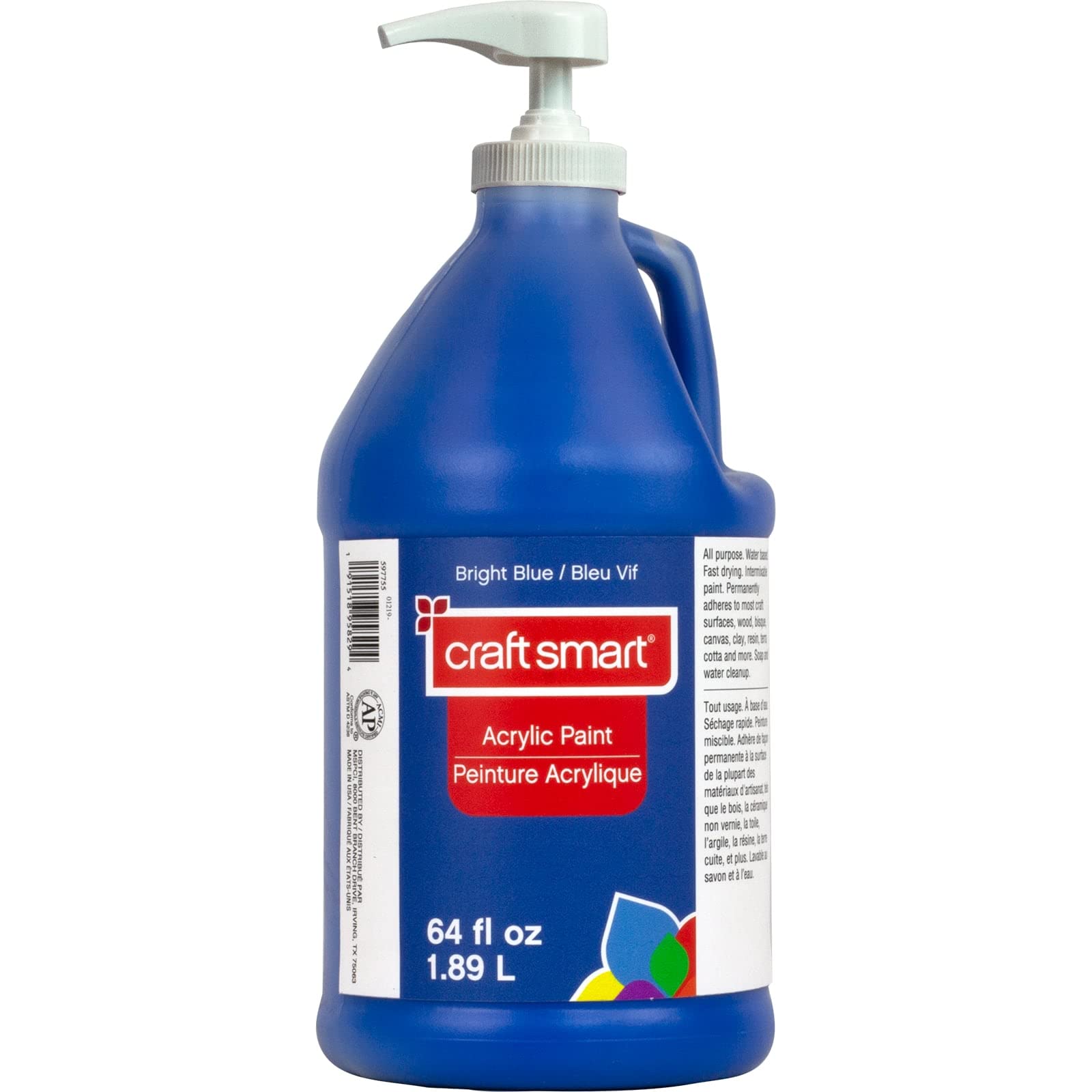 Craft Smart 64oz. Bright Blue Acrylic Paint - Fast Drying Paint for Drawing, Painting, Art & Crafts Supplies - 1 Pack
