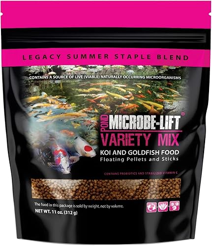 Miniatura 8 de MICROBE-LIFT MLLVMLG - Mezcla variada de pellets y palitos flotantes para estanques, jardines acuáticos y fuentes, para peces vivos y koi, 5 libras