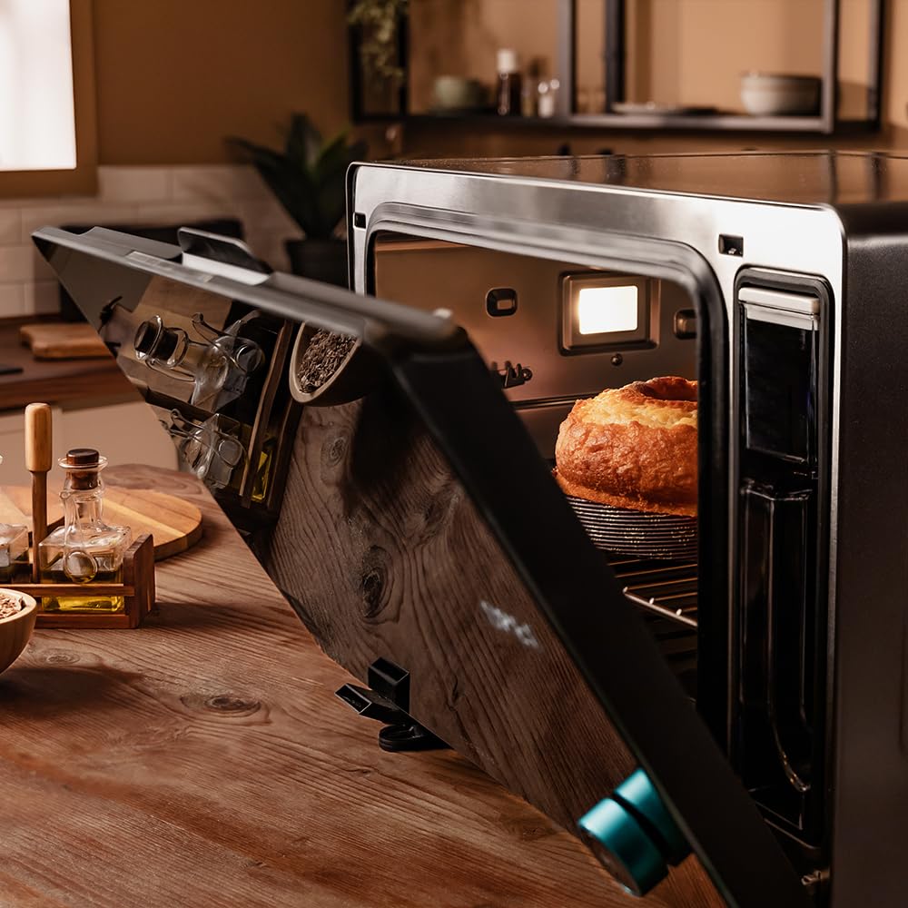 Cecotec Four Électrique de Table à Vapeur 40L Bake&Steam 4000 Combi Gyro Advance, 2400W, Vapeur, Convection et Friteuse à Air, 8 Fonctions, Rôtissoire et Réservoir de 1,4L