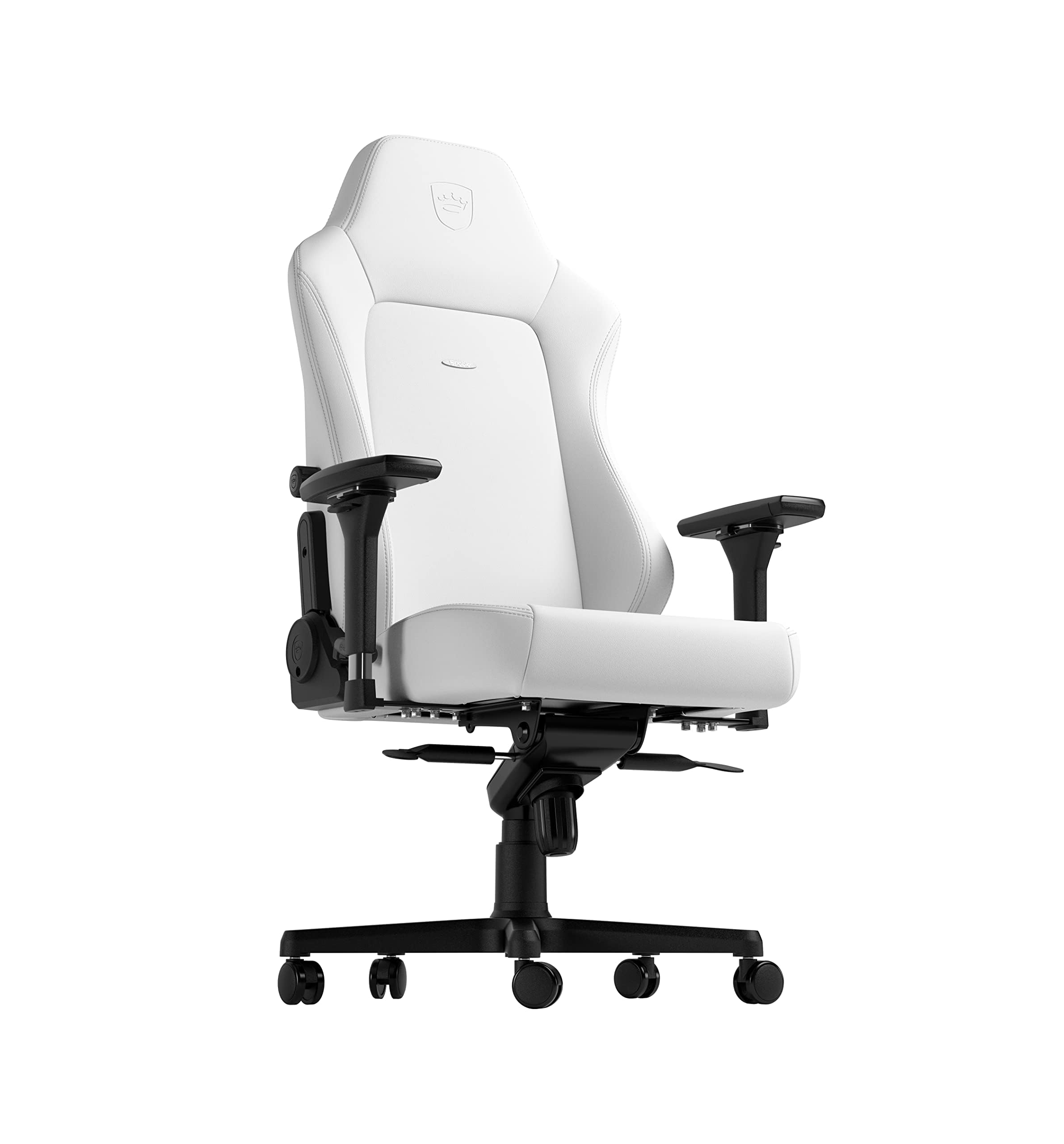 noblechairs Hero Chaise Gaming Blanche - Fauteuil de Bureau Blanc Coussin Inclus - Siege Gamer High-Tech Cuir Synthétique - Chaise Ergonomique - White Edition