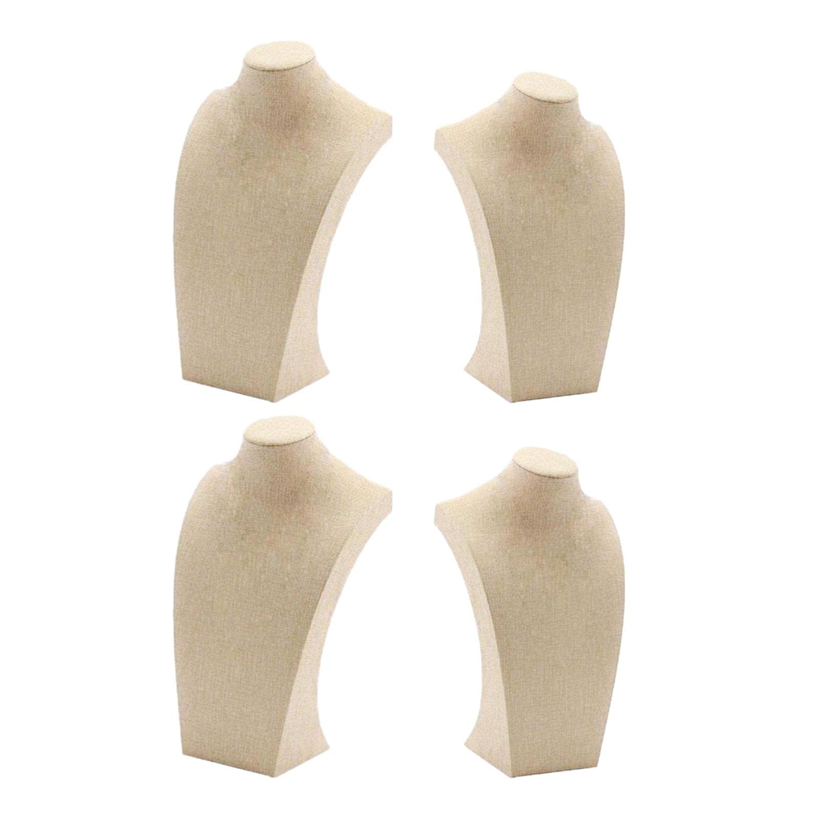 Sharplace 4 Stück Schmuckbüste, Halskette Schmuck Display, Linen Necklace Bust Display Pendant Jewelry Holder Organizer für Store Zuhause Schmuck Aufbewahrung und Präsentation