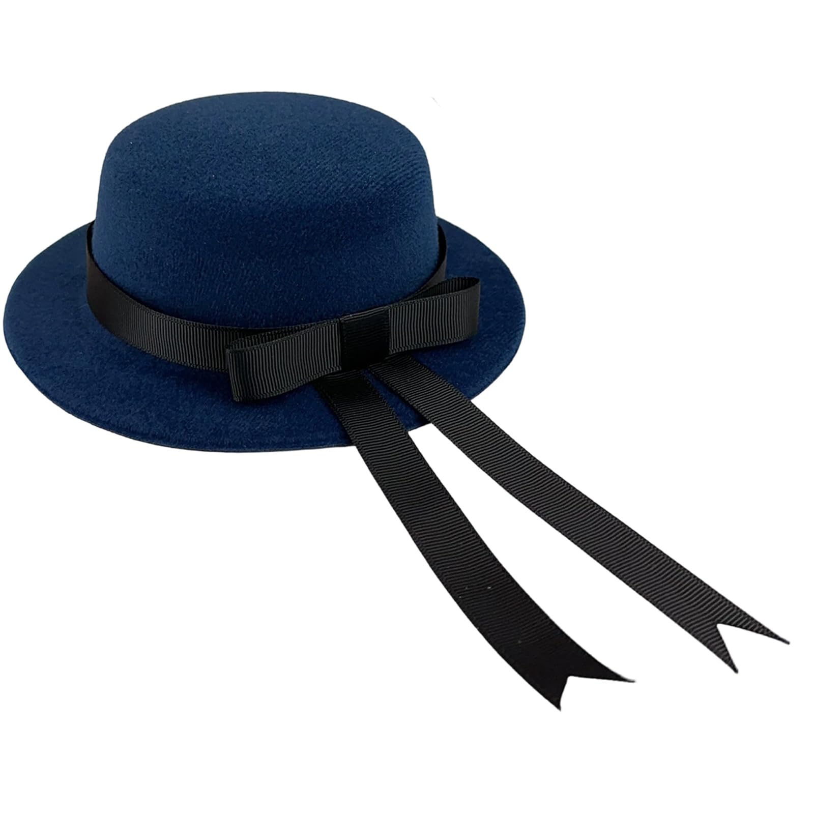 Jazuaiao Tiny Felt Hat with Ribbon Miniature Doll Hat Decoration for Costume Crafting Sewing Project Clothing Decoration Accessories