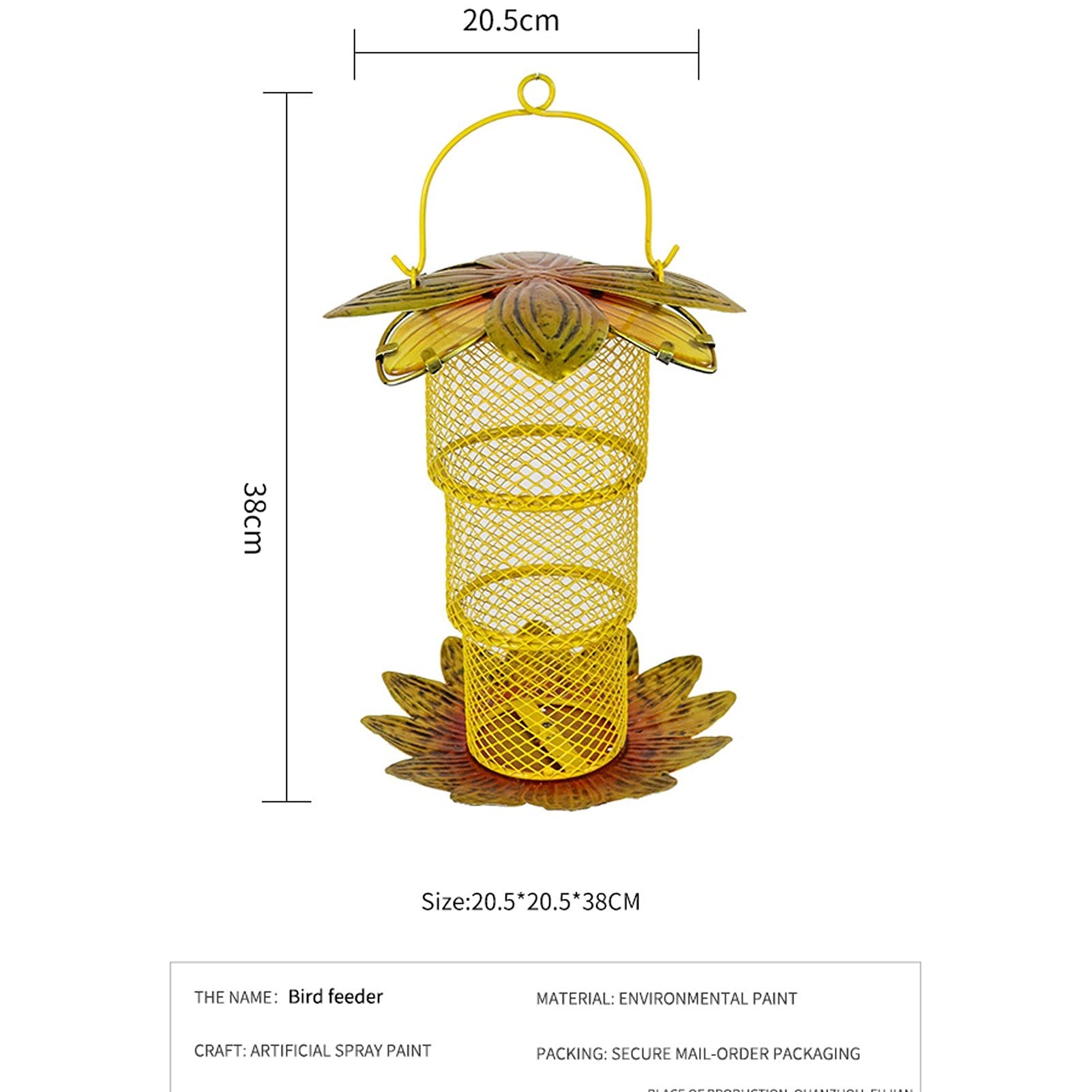Jardin Mangeoire à Graines Fleurer en métal Fleur d'oiseau Sauvage Rouge pour Jardin Pendaison extérieure ou Maison extérieure décoration à l'oiseau Mangeoire Oiseaux Exterieur