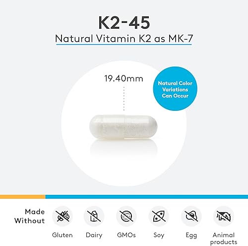 Miniatura 2 de XYMOGEN Vitamina K K2-45 – Vitamina K2 MK-7 derivada de soja sin OMG – La forma más biodisponible de K2 disponible – Apoya la salud cardiovascular +