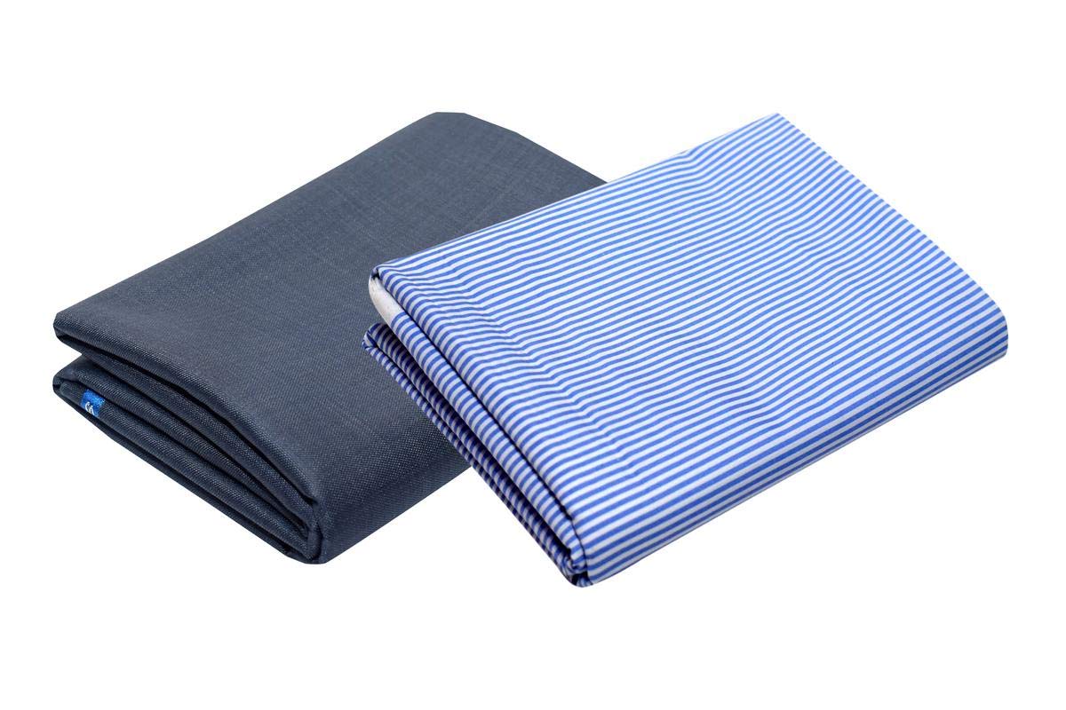 kundan sulz gwalior Men's Cotton Un-Stitch Shirt & Trouser Fabric (Corporate Dress Color) Combo Set (Steel Grey/White Blue)-picture-29