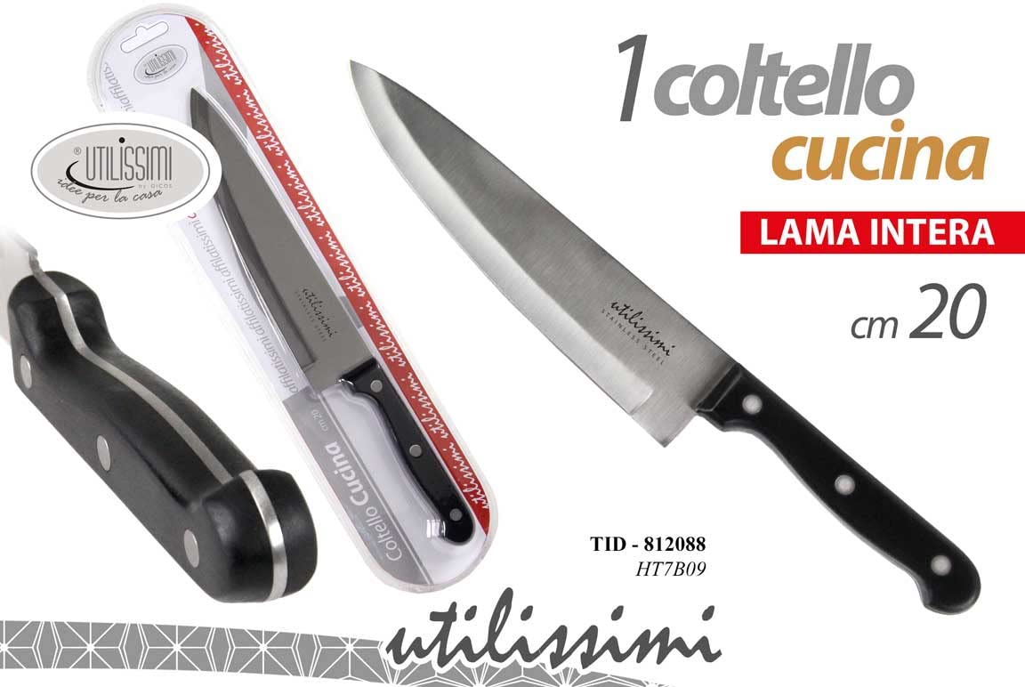 Coltello Da Cucina Chef Molto Utile - Lama In Acciaio Inox 20 Cm - Per Tagliare Pane, Carne E Tritare