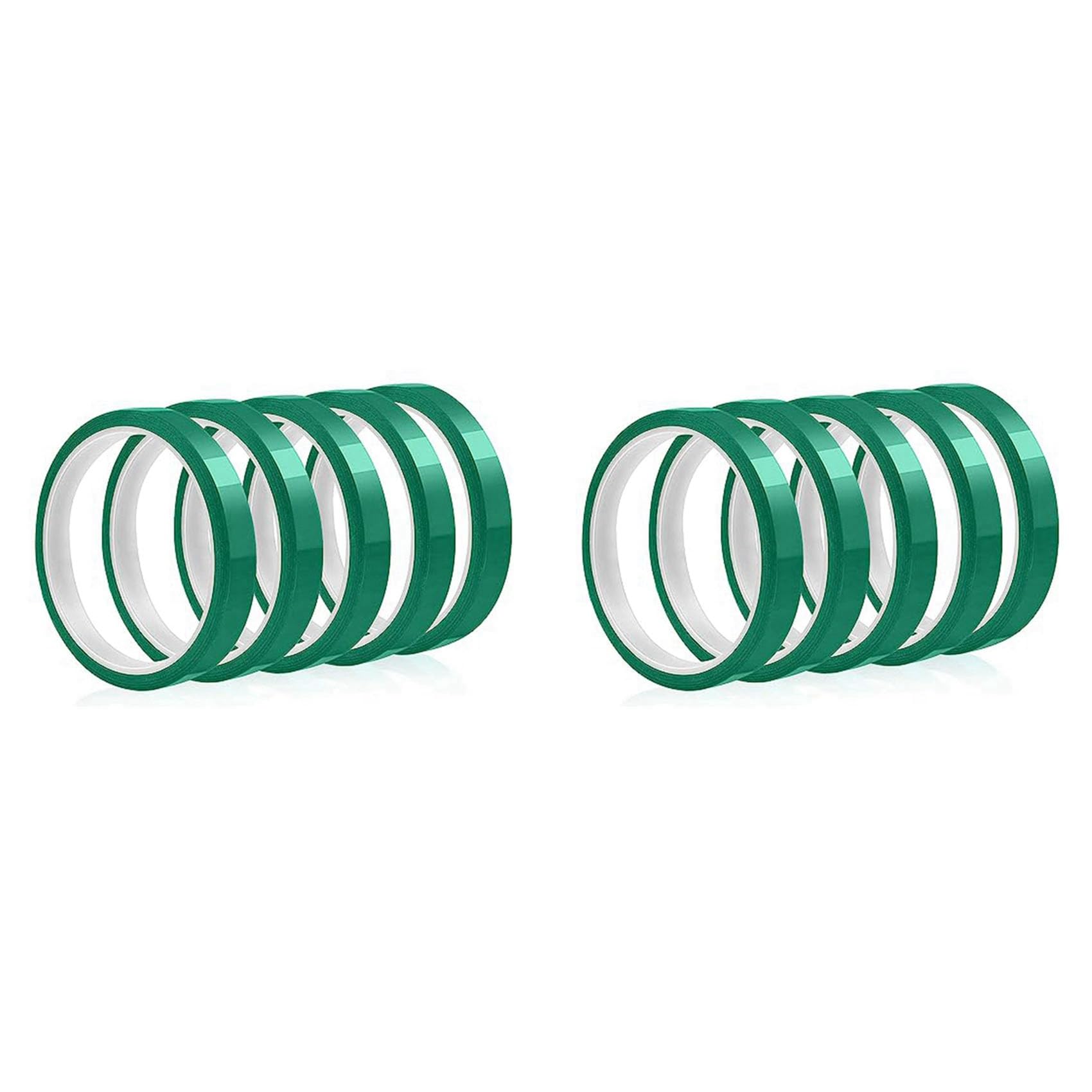 Jnchdghwa Green High Temperature Tape Heat Tape Heat Transfer Tape For Sublimation No Residue 10Mm X 33M 108Ft (-10 Roll)