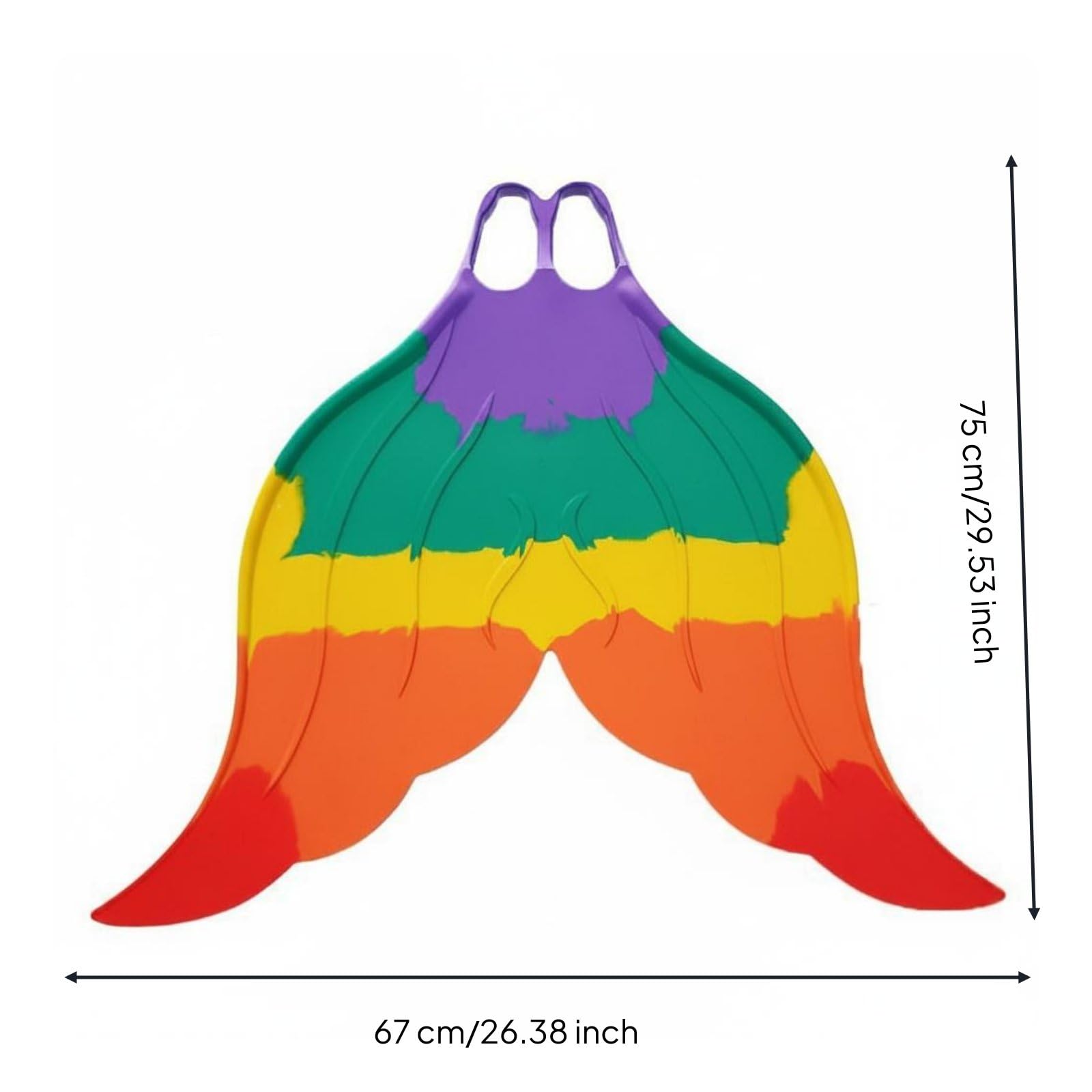 Monopinna Coda Sirena Allenamento Nuoto Monopinna a Coda di Sirena Protezione Dei Piedi Pinna Unica Gomma , Arcobaleno Arancione , 40-42