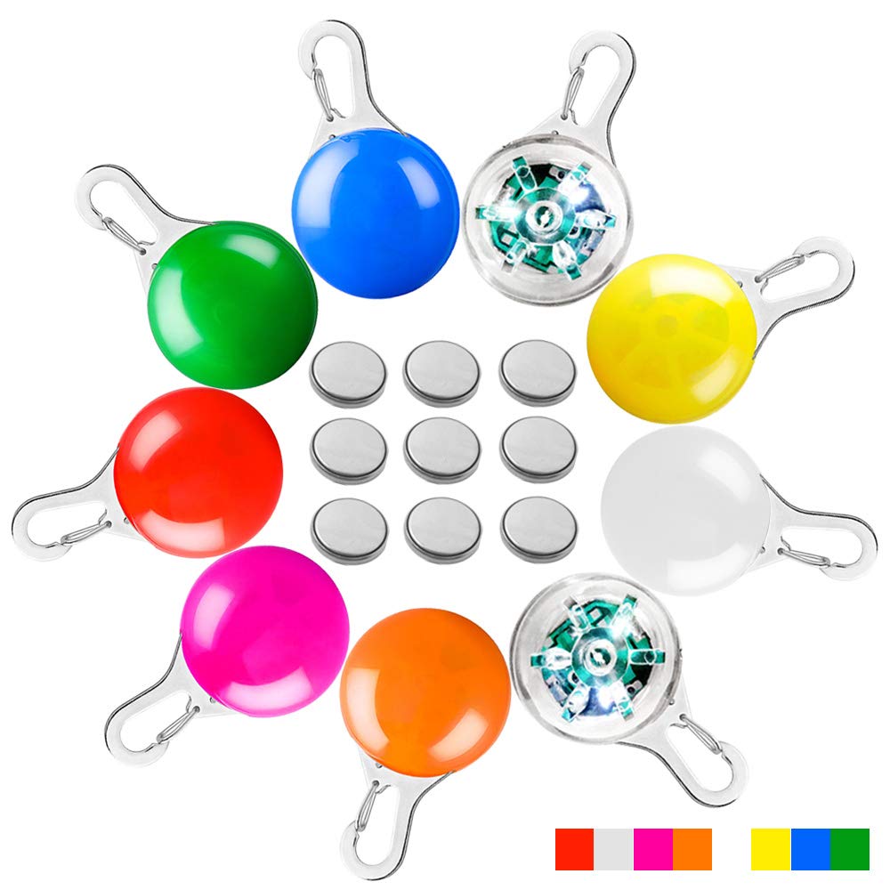 Luci LED Per Collare Cani E Gatti - Set 9 Pezzi, 9 Colori, Clip Sicura, 4 Modalità, Resistenti All'acqua - Foto 9