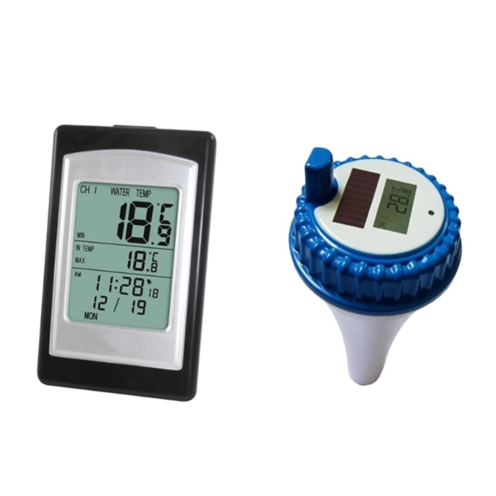 Bezprzewodowy Wodoodporny Pływający Termometr Basenowy Zasilany Energią Słoneczną, Basen SPA, Cyfrowy Miernik Temperatury LCD, Podświetlany Czujnik -40C łAtwy W UżYciu