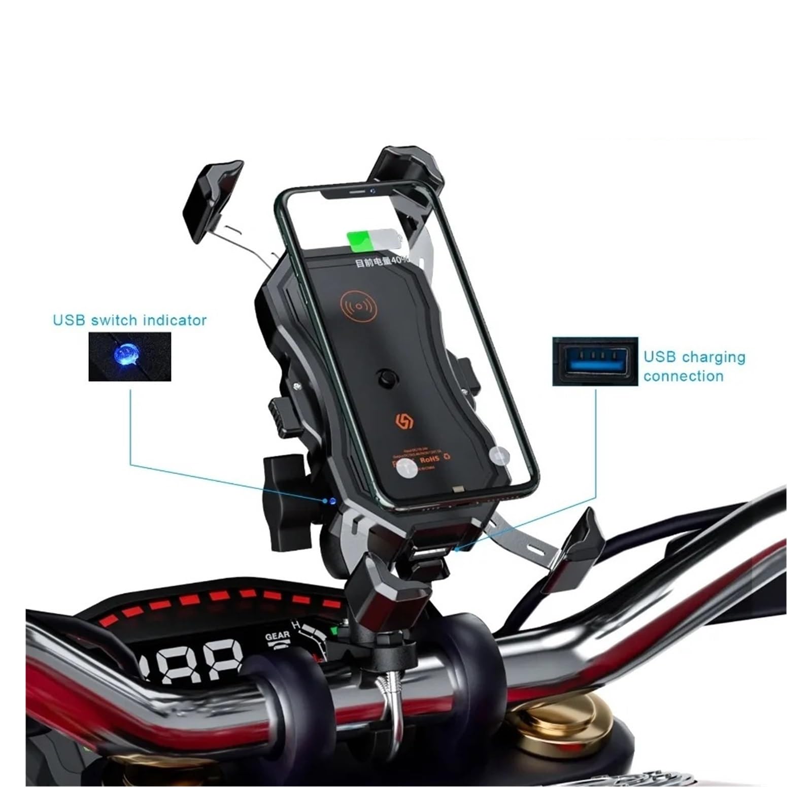 Supporto Manubrio Supporto Per Cellulare Per Moto Per Telefono Antiscivolo Accessori Supporto Telefono Moto