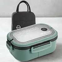 Kit Marmita Lancheira Fitness 1l Hermética com Alça Com Bolsa Térmica - Para Academia/Trabalho/Faculdade (Verde)