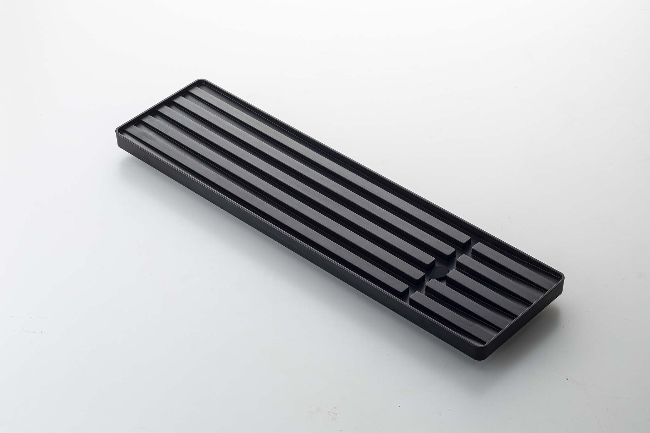 YAMAZAKI 5069 Tower Wire Dish Drainer Slim, Black, Steel/ABS Resin/Polypropylene/Silicone, 57.5 x 16 x 18.5 cm