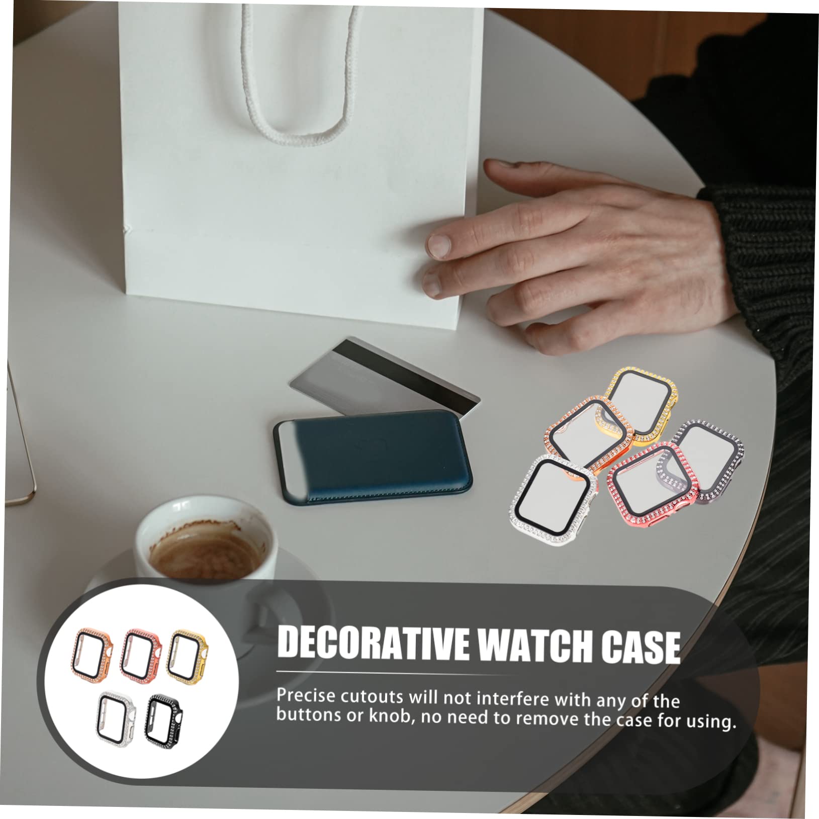 DOITOOL Lot De 3 Coques De Montre en Film Trempé pour Une Conception Robuste Et Brillante en Strass Facile À Installer 5 Pièces X 3