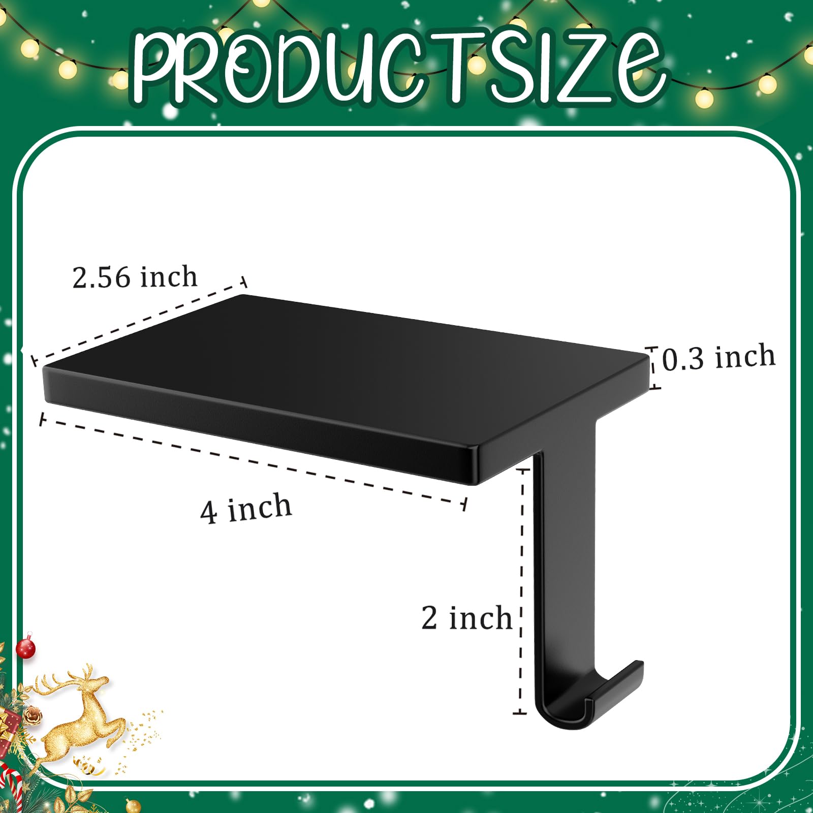 Tcevily 5 Pack Christmas Stocking Holder Stocking Hangers Mantel Hanging Hooks for Fireplace Weighted Stand Holder Bases for Xmas Party Freestanding Home Decoration (Black, 5)