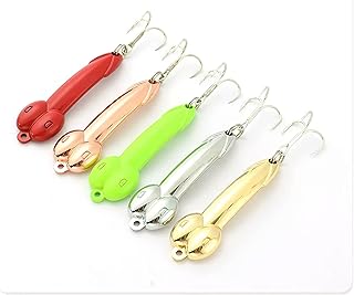 5 Pieces Fishing Spoons Lure for Trout Bass Salmon,Fishing Treble Hooks Spinning Lures,Hard Metal Zinc Alloy Fishing Hooks,Fishing Tackles Spoon Spinner Baits kit for Freshwater Saltwat