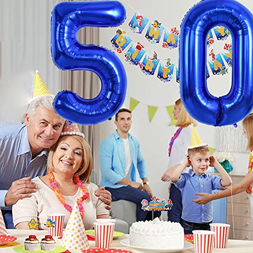Image of TONIFUL 40 Inch Navy Blue Number 0 Balloons Large Foil Birthday Party Decor | Deep Blue 0 Balloon for 2027 Graduation New Year, 10th 30th 40th 50th Birthday, Blue Birthday Party Decor for Men Boys Teens