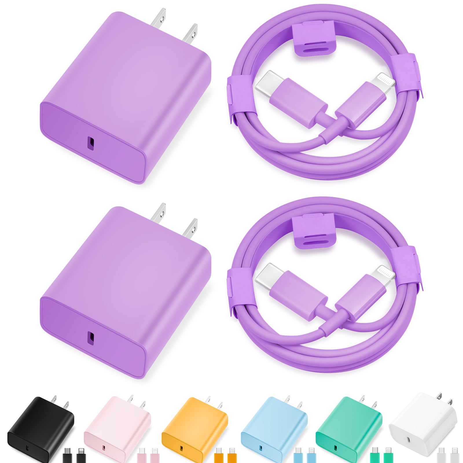 iPhone Charger Fast Charging,[MFi Certified] 2Pack 20W Type C Fast Charger Block with [10FT&6FT] USB C to Lightning Cable Compatible for iPhone 14/13/12/11 Pro Max/Xs Max/XR/X,iPad